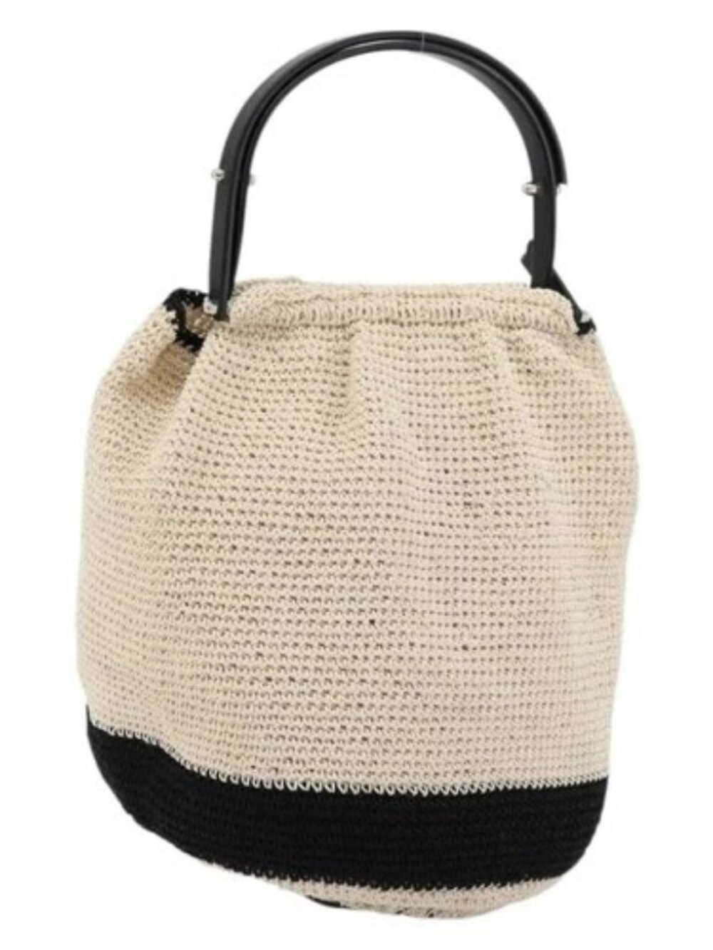 CHANEL Hand Bag Straw Beige CC Auth 170539